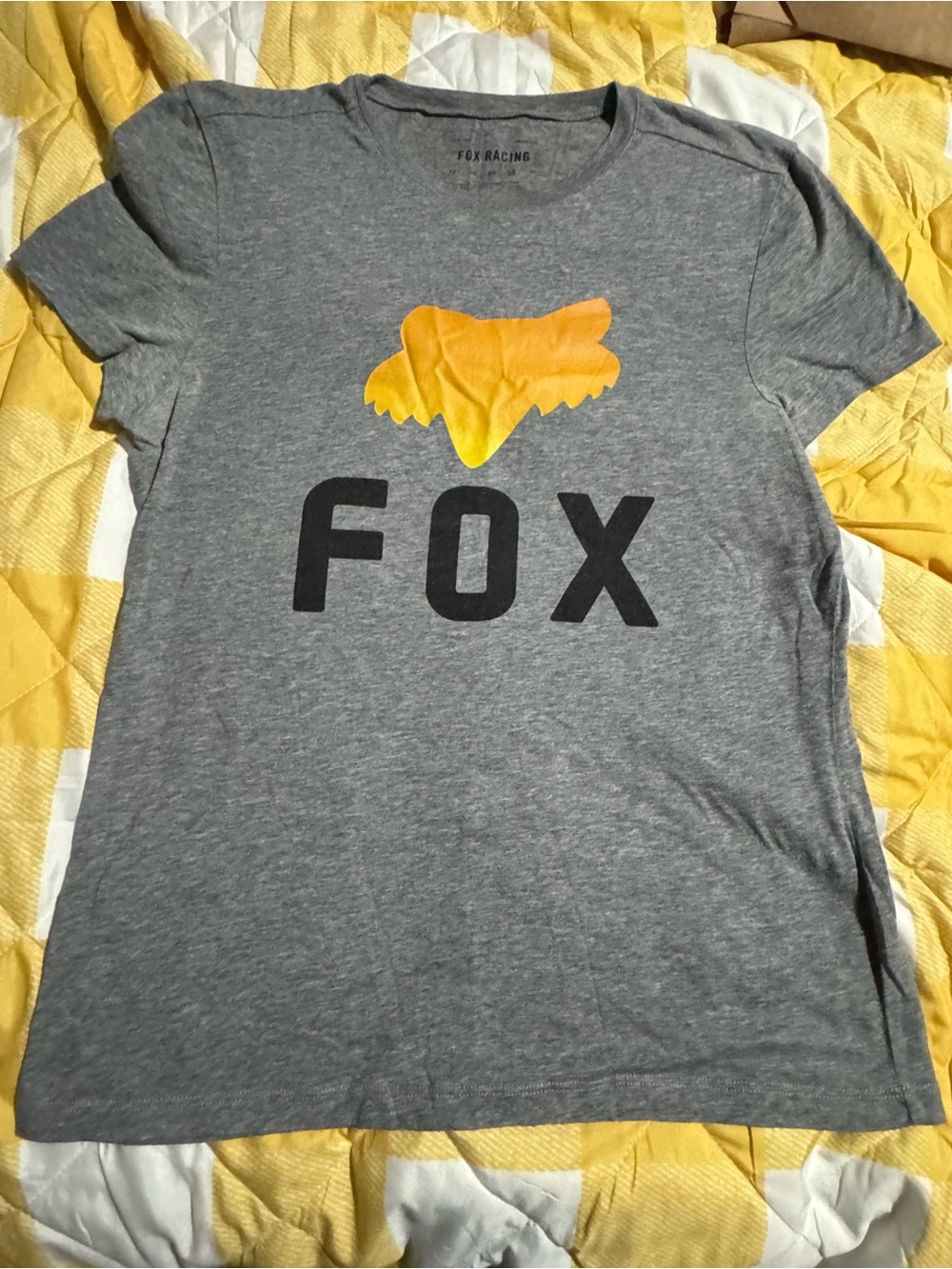 Fox Gray Short-Sleeve Tee with Yellow Fox Head